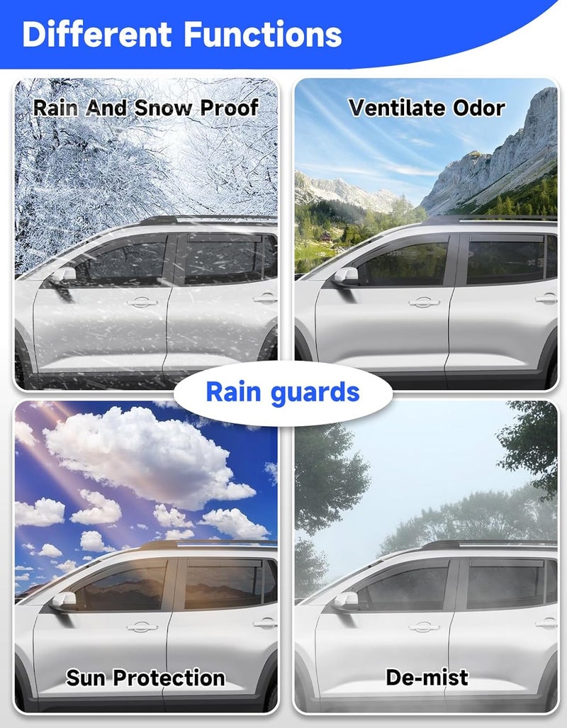 Breejoy in-Channel Rain Guards Fit for Chevy Equinox 2025 2026,Window Rain Guards for Chevrolet Equinox 25 26,Visors Vent Visors Window Deflector Vent Shades Car Accessories -4 pcs - Image 4
